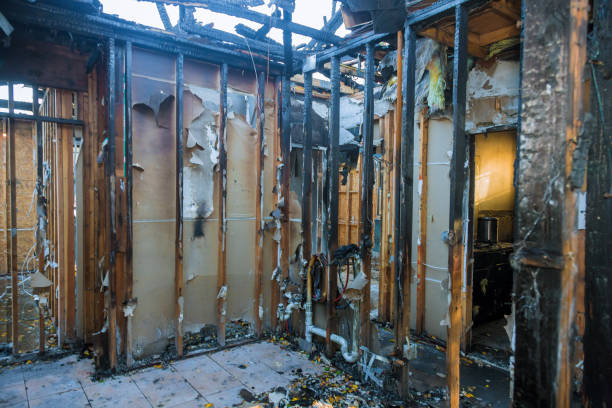 Professional Fire Damage Restoration technician working in Tomball, TX